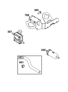 Fuel Supply Group Diagram and Parts List for 542477-2229-J1 400000 - 699999 Briggs and Stratton Engine